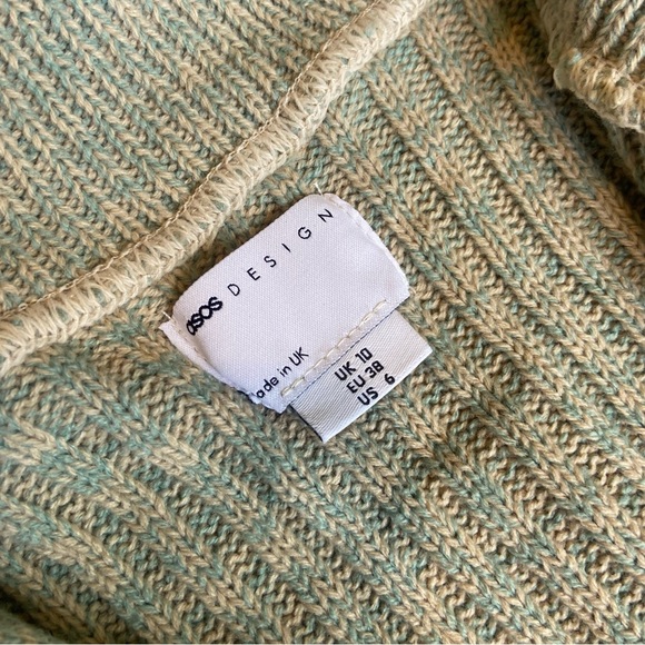 ASOS Knitted Button Front Top in sage green - Picture 5 of 7